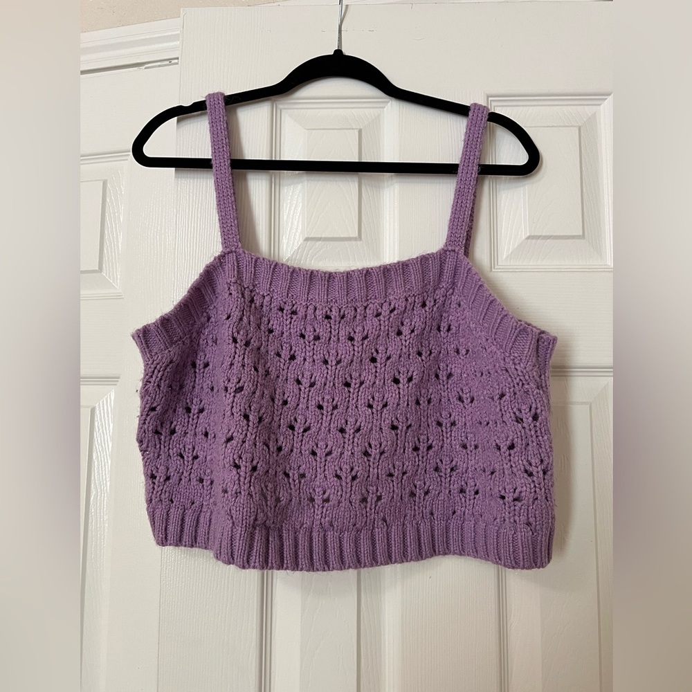 Eloquii lilac crochet crop tank size 22/24